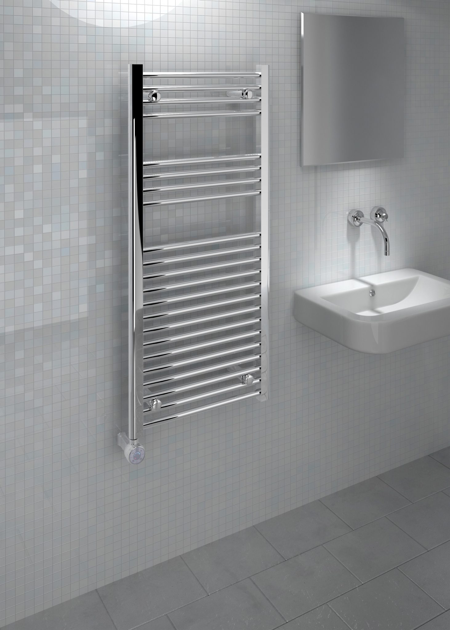 5060235347504 Kudox Electric Towel Rail Straight Thermostatic 500mm x